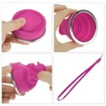 thumbnail image 3 of Unique Bargains 1 Pc Collapsible Cups Portable Folding Cup with Wrist Strap Folded Height 2.5cm Camping Water Cup 200ml Rose Red, 3 of 5