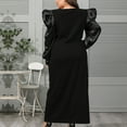 thumbnail image 5 of Black Dress for Women Elegant Formal Dress Plus Size Long Puff Sleeve Square Neck Maxi Dress Evening Prom Dress, 5 of 7