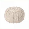 thumbnail image 3 of Cotton Knitted Pouf – Beige Extra Seat & Foot Rest for Home | Beige | Round, 3 of 6