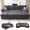 Gray, variant on AENKYO 102" U-Shaped Sectional Sofa Bed, Linen Pull Out Sleeper Couch with Storage Seats for Living Room,Dark Gray