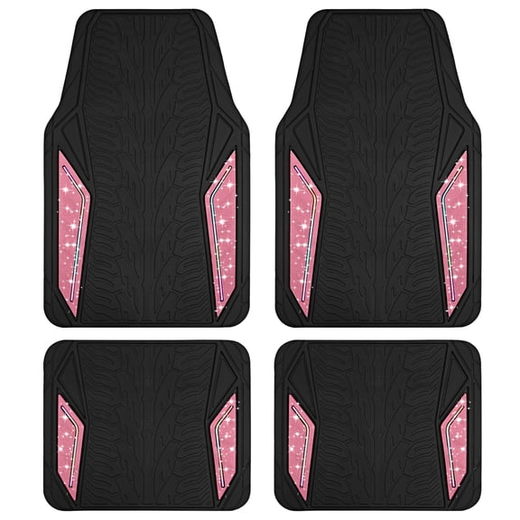 Road Comforts Hyper Pillar Car Floor Mat - All-Weather, Universal Fit for Most Cars Beige Hot Hot Pink