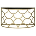 thumbnail image 3 of Bowery Hill Half Moon Glass Top Console Table with Metal Base in Gold, 3 of 7
