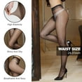 thumbnail image 2 of US 3~6 Pairs Sheer Tights Silky Stockings Ultra Thin Glossy High Waist Pantyhose, 2 of 5