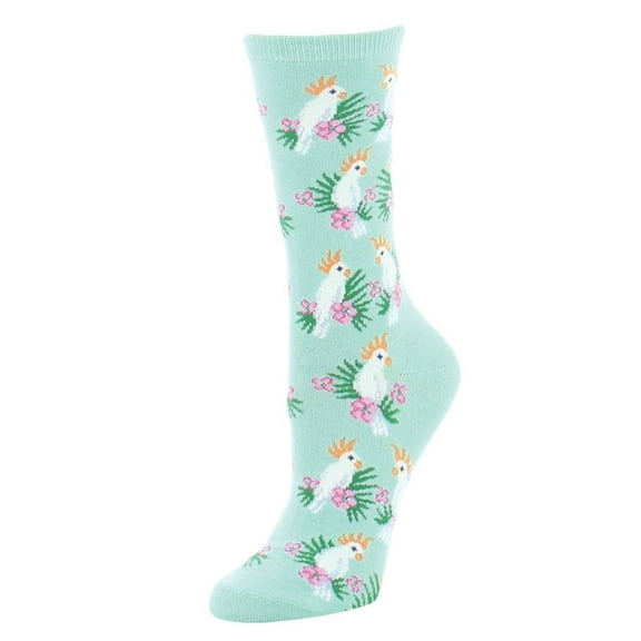 MeMoi Cockatoo Bamboo Blend Crew Socks - Womens - Female, One Size, Lichen