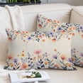 thumbnail image 2 of Spring Floral Pillow Covers 24"x36", Elegant Flowers Farmhouse Botanical Rustic Soft Brushed Microfiber Breathable Throw Pillow Covers, Decorative Pillowcase with Zipper for Couch Sofa Bedroom, 2 of 9