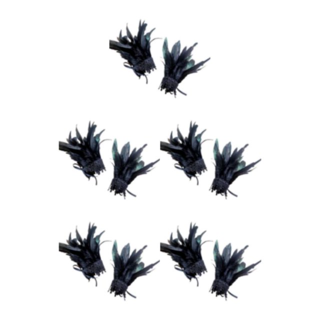 Guardurnaity Muñequeras de plumas de plumas para accesorios de disfraces de fiesta de cosplay Negro Type2