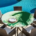 thumbnail image 6 of Football Round Tablecloth 55-60 Inch Round Fitted Table Cloth with Elastic Edge, Green Player Silhouette Soccer Sports Waterproof Table Cover Protector for Outdoor Picnic Party Dining, 6 of 9