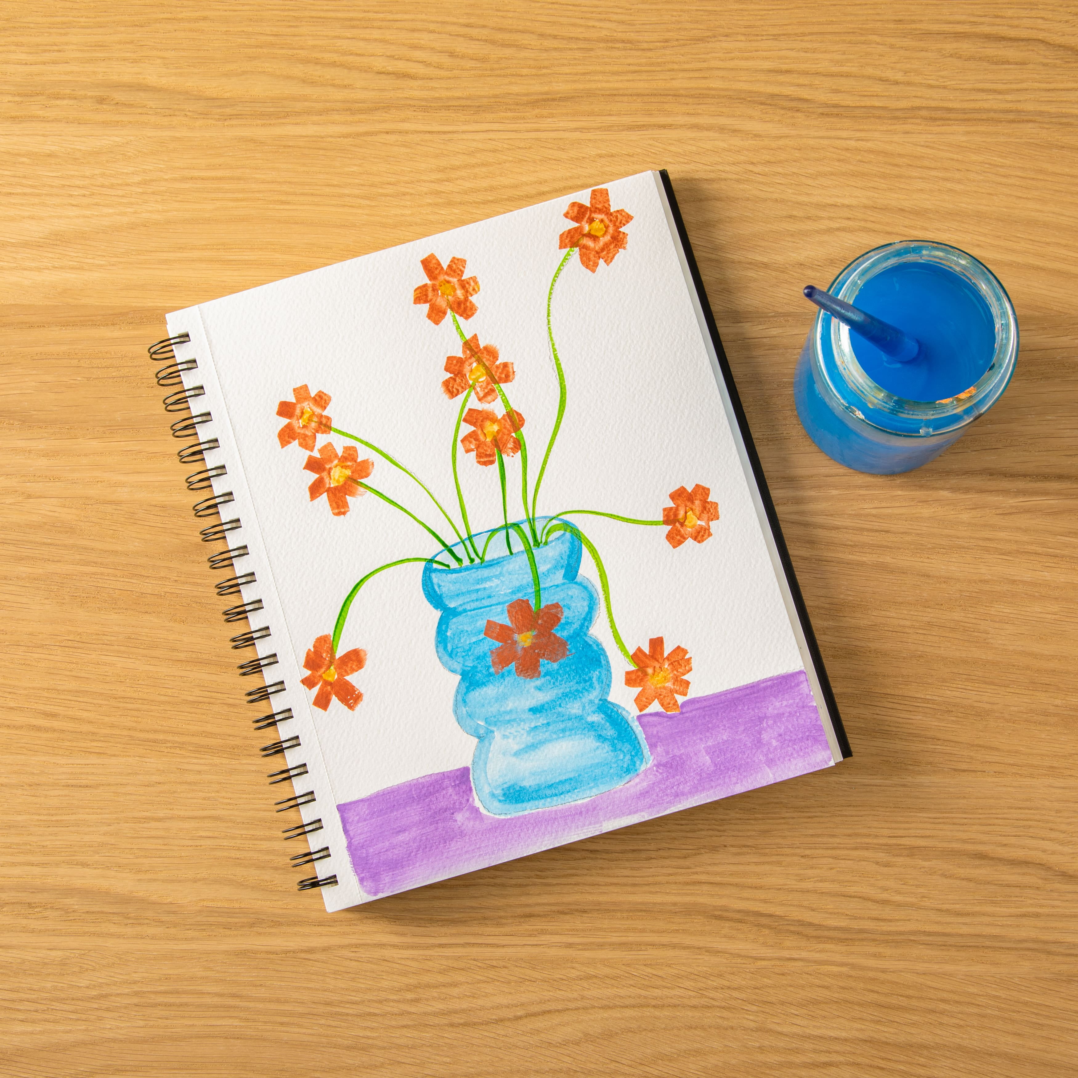 Artist's Loft 8.5" x 11" Black Hard Cover Watercolor Pad - Heavyweight and Acid Free Paper for Wet and Dry Mediums and Techniques - Bulk 6 Pack