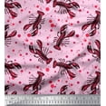 thumbnail image 1 of Soimoi Poly Georgette Fabric Dot & Lobster Ocean Print Fabric by The Yard 52 Inch Wide, 1 of 1