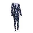 thumbnail image 2 of Pyjama Femme Imprimé de Noël Combinaison à Capuche en Flanelle avec Fermeture Éclair, 2 of 7