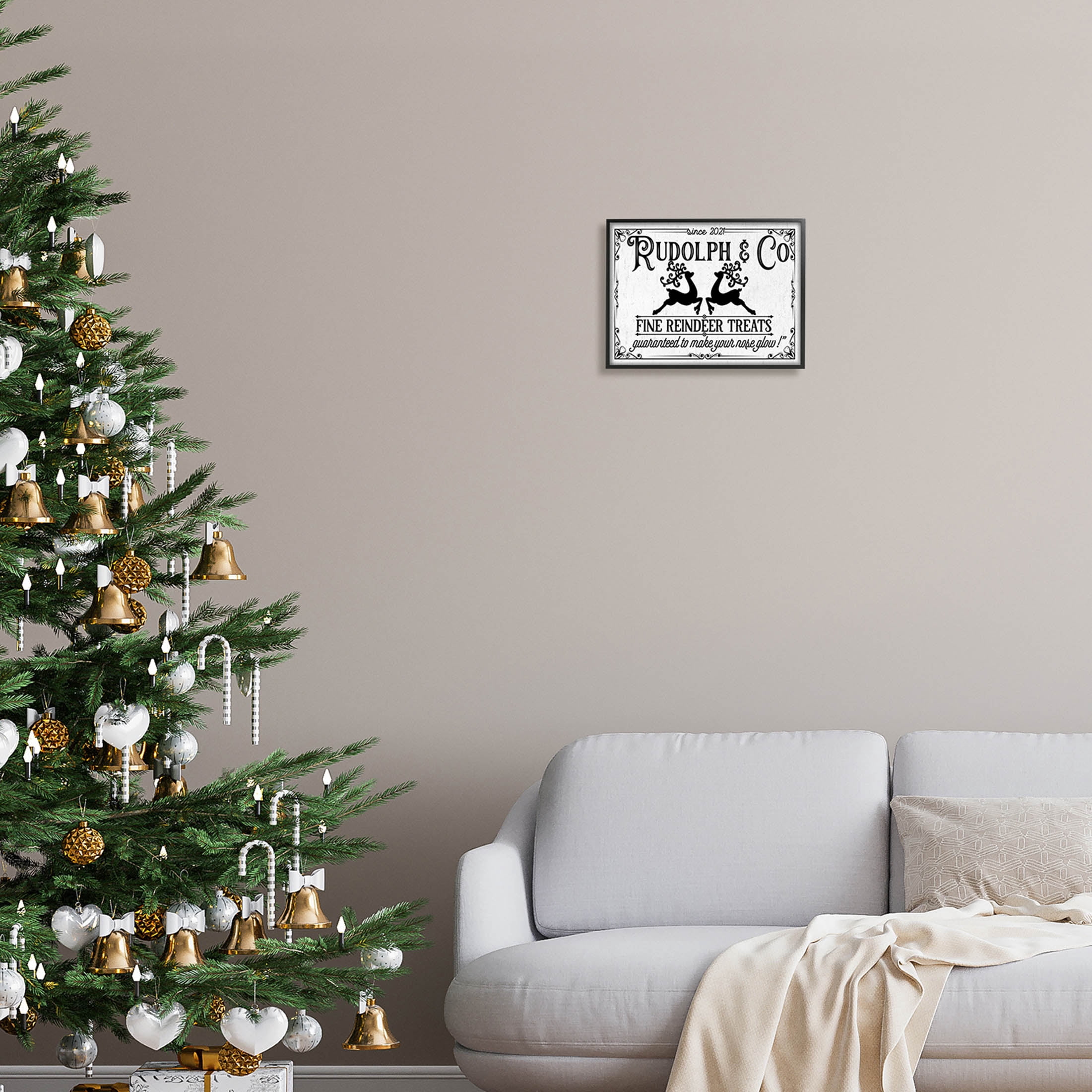 Stupell Industries Rudolph & Co Vintage Sign Graphic Art Black Framed Art Print Wall Art, Design by Lettered and Lined