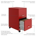 thumbnail image 4 of Space Solutions 18" Deep 2 Drawer Mobile Letter Width Vertical File Cabinet, Red, 4 of 15