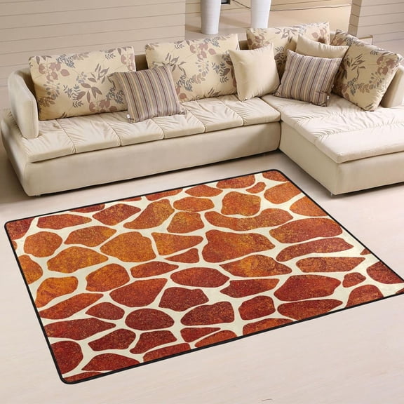 SKYSONIC Glitter Zebra Animal Non-Slip Area Rug, Golden Chunk Floor Carpet Comfort Floor Mats Decor for Indoor Front Porch Living Room Bedroom Kitchen, 36"x24"