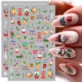 thumbnail image 2 of Calcomanías navideñas 3D para decoración de uñas, adhesivos de dibujos animados de Papá Noel, alce, árbol, ciervo, copos de nieve, calcomanías de Año Nuevo, 2 of 4