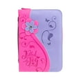 thumbnail image 2 of Filled With Joy Psalm Daisy Floral Hot Pink X-Large Faux Leather Bible Cover, 2 of 11