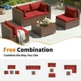 thumbnail image 7 of Techmilly Patio Furniture Sets, Modular Rattan Outdoor Patio Sectional Furniture Sofa Set, Wicker Patio Conversation Set for Backyard,5PCS, 7 of 7