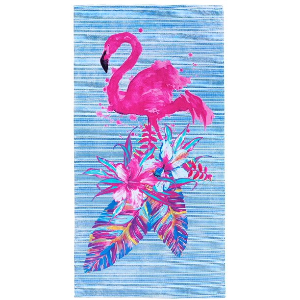 Painted Flamingo Beach Towel 30" x 60" 100% Cotton - Walmart.com