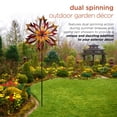 thumbnail image 4 of Alpine KPP426 Double Sided Flame Flower Spinning Metal Garden Stake, 4 of 5