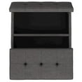 thumbnail image 3 of Simpli Home Dover 36 inch Wide Contemporary Square Lift Top Coffee Table Storage Ottoman in Slate Grey Polyester Linen, Assembled, 3 of 13