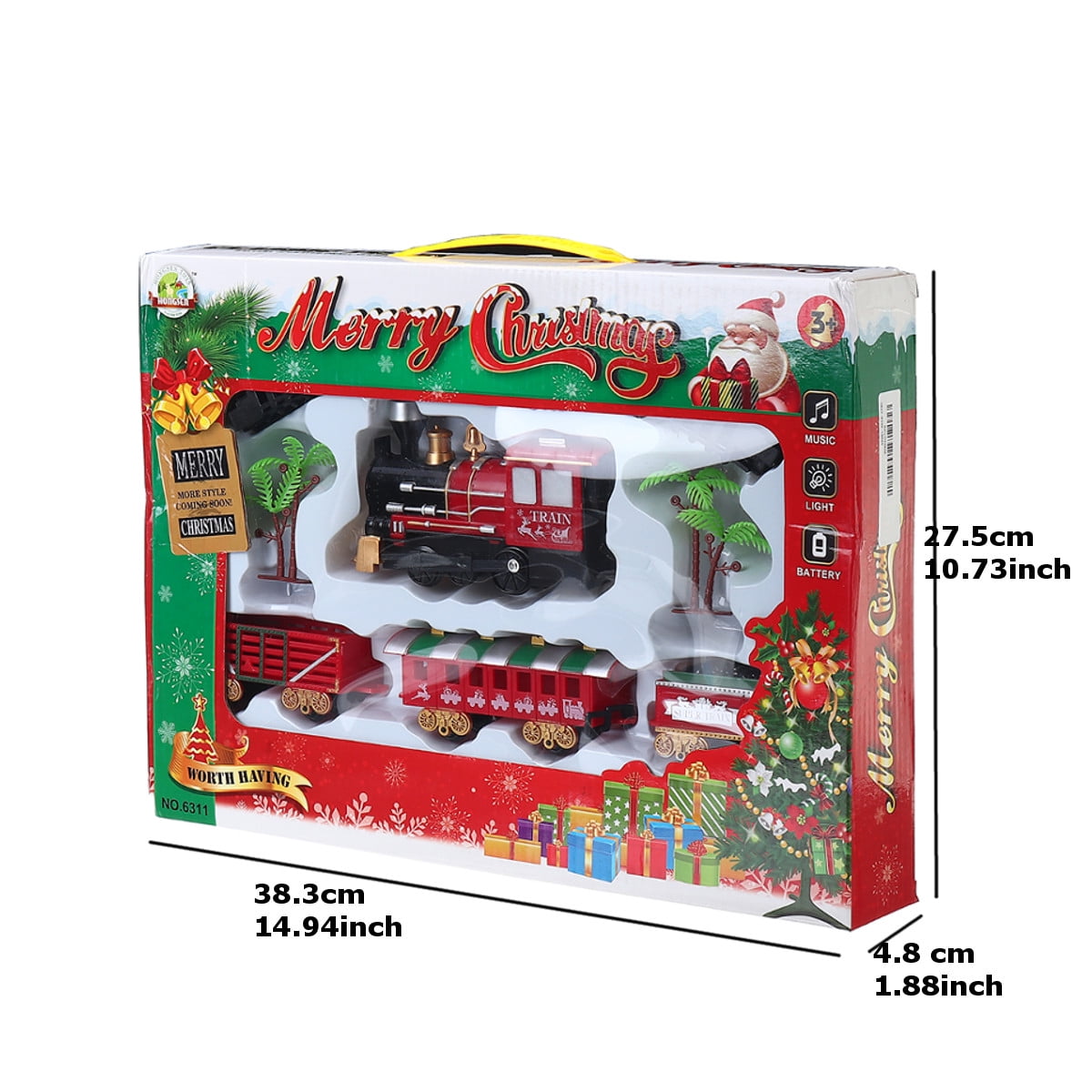 Christmas Toy Train Express Holiday Festive Set Track Light /& Sound Kids Gift