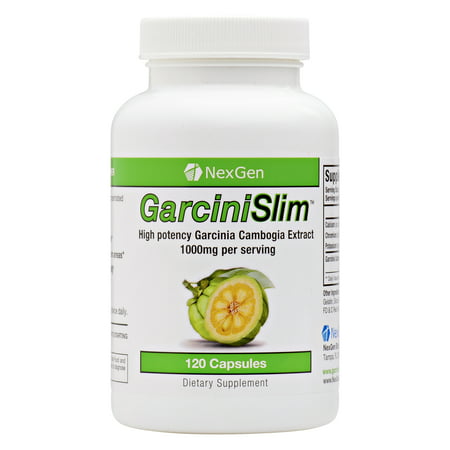 GarciniSlim - Garcinia Cambogia Extract diet pills 1000mg Garcinia per serving (500mg per capsule) 60% HCA. Maximum weight loss and appetite