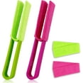 thumbnail image 1 of Paquete de 2 plumeros de limpieza de cortinas con 2 fundas adicionales para quitar el polvo del aire acondicionado (rojo y verde), 1 of 5
