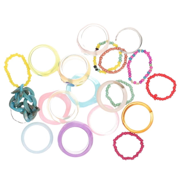 Here's a polished and engaging product description for your **21pcs Colorful Resin Rings Set**:\n\n \n\n✨ **21pcs Colorful Resin Rings Set for Women –