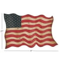 thumbnail image 3 of DecMode Vintage Red Metal American Flag Inspired Wall Décor, 41"W x 27"H, 3 of 10