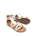 thumbnail image 4 of Sandalias Gladiador DREAM PAIRS Blancas con Tiras Planas Talla 11, 4 of 8