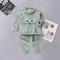 thumbnail image 3 of Toimothcn Toddler Kids Clothes Sets Long Sleeve Cute Cartoon Cat Printed Flannel Shirt Tops Stretchy Pants 2Pcs Pajamas Sets Warm Loose Fit Sleepwear Outfits Lovely Kids Sleeping Wear, 3 of 3
