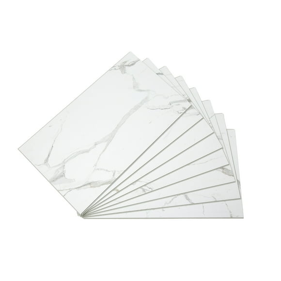 Palisade 25.6 inx 14.8 Interlocking Wall/Backsplash Panels in Carrara Marble (8 Pack)