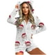 thumbnail image 2 of Pijama de manga larga con cremallera y capucha para mujer, con estampado navideño, cálido, de poliéster, para estar en casa, 2 of 7