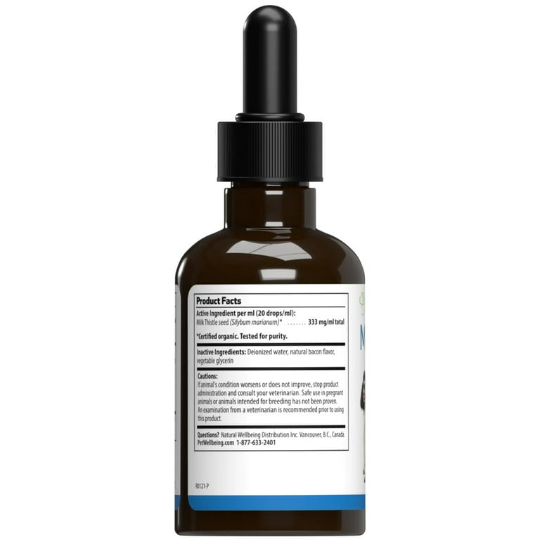 Pet Wellbeing Natural Cat Liver Disease Support Milk Thistle 2oz 59ml Walmart