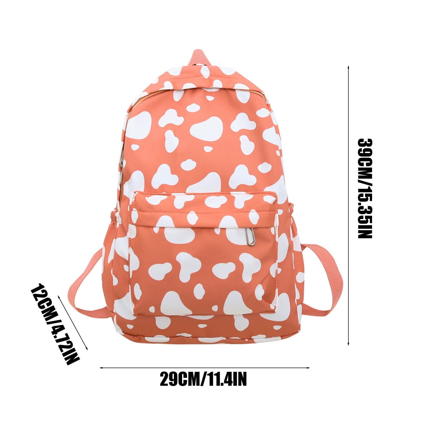Nkmbld Travel Backpacks for Adults Cute Cow Print Backpack Fashionable and Versatile Large Capacity Backpack, Orange