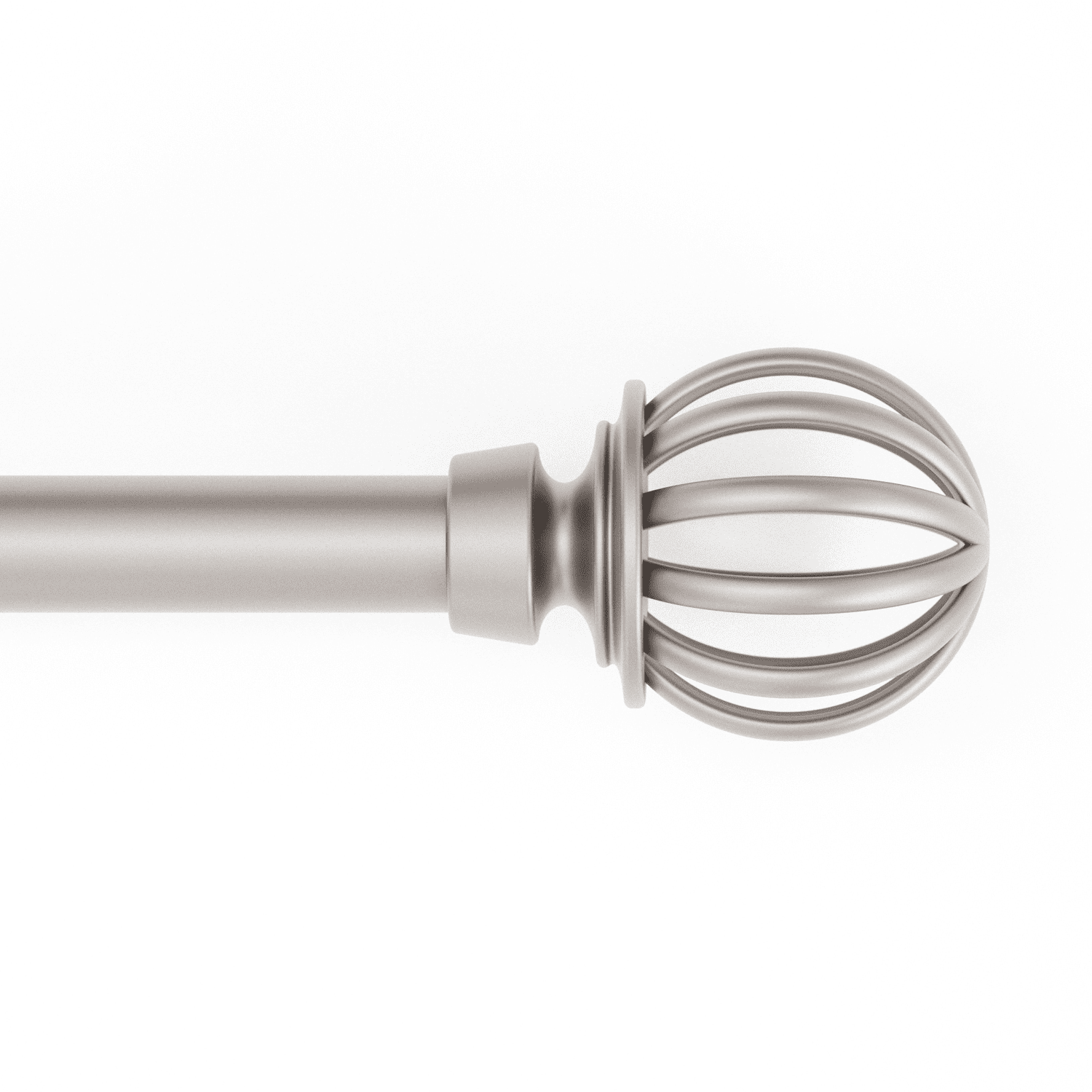 (2 pack) Mainstays 1/2" Nickel Macey Cage Adjustable Single Curtain Rod Set, 48-84"