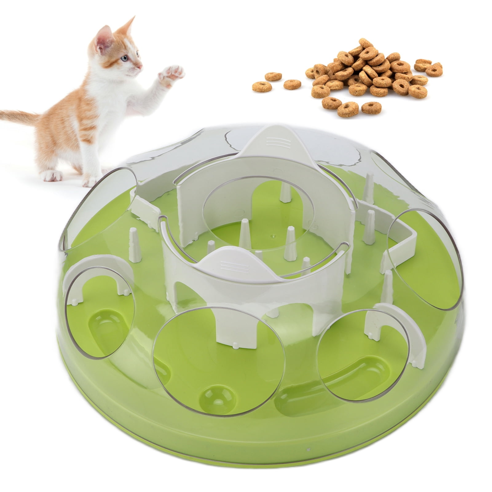 BIMZUC Pet Maze Slow Food Toy Interactive Puzzle Feeder for Cats and Dogs, Detachable Plastic Treat Dispenser Bowl for Digestion, Blue (11.8 inches / 30 cm)