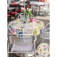 thumbnail image 5 of Outdoor Tablecloth with Umbrella Hole for Patio/Picnic/Party/Camping, Colorful Hand Print Waterproof Table Cloth Round Cover Washable, Cartoon Watercolor Graffiti Beige (Dia 60"), 5 of 8