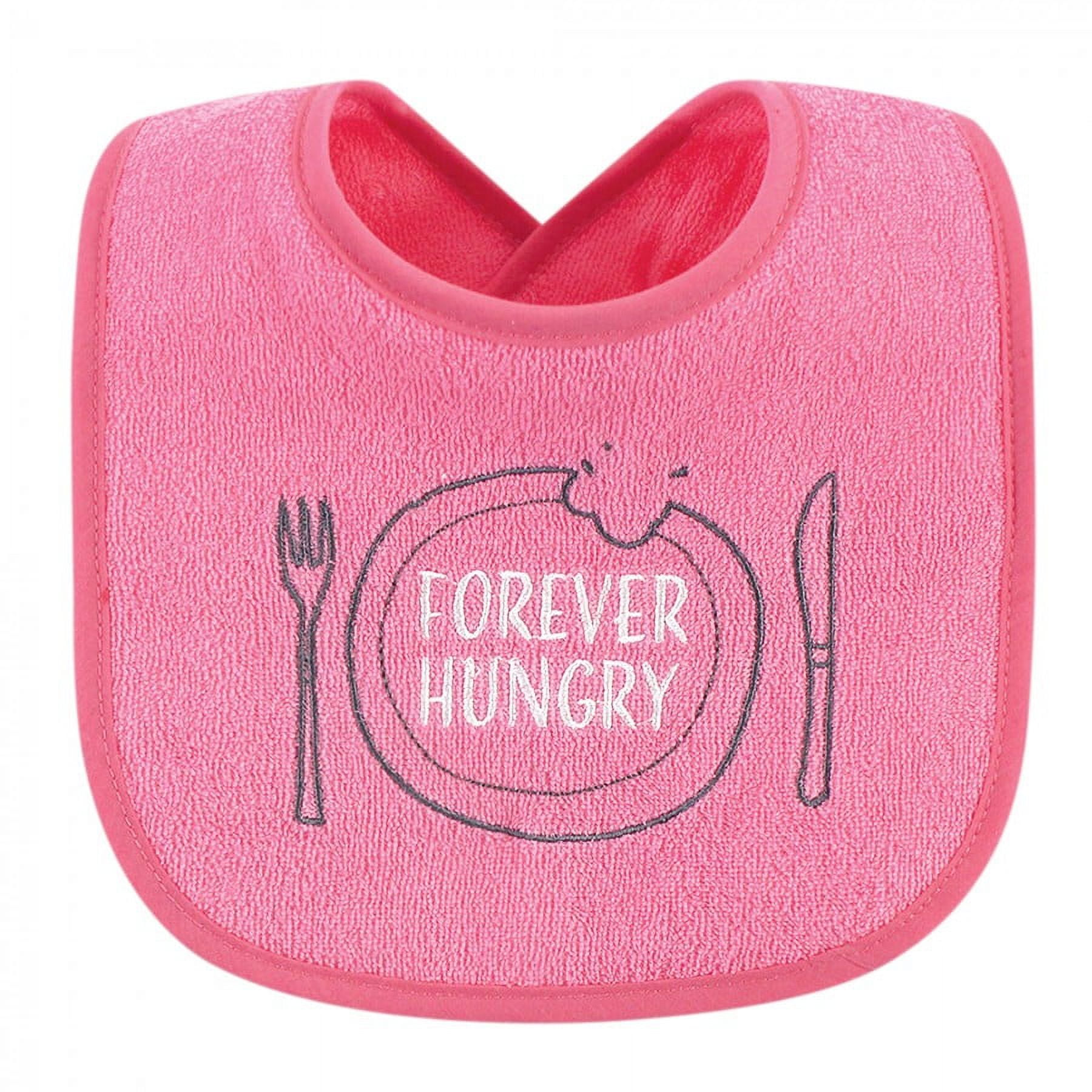 Hudson Baby Infant Girl Cotton Terry Drooler Bibs with Fiber Filling 10pk, Food Girl, One Size