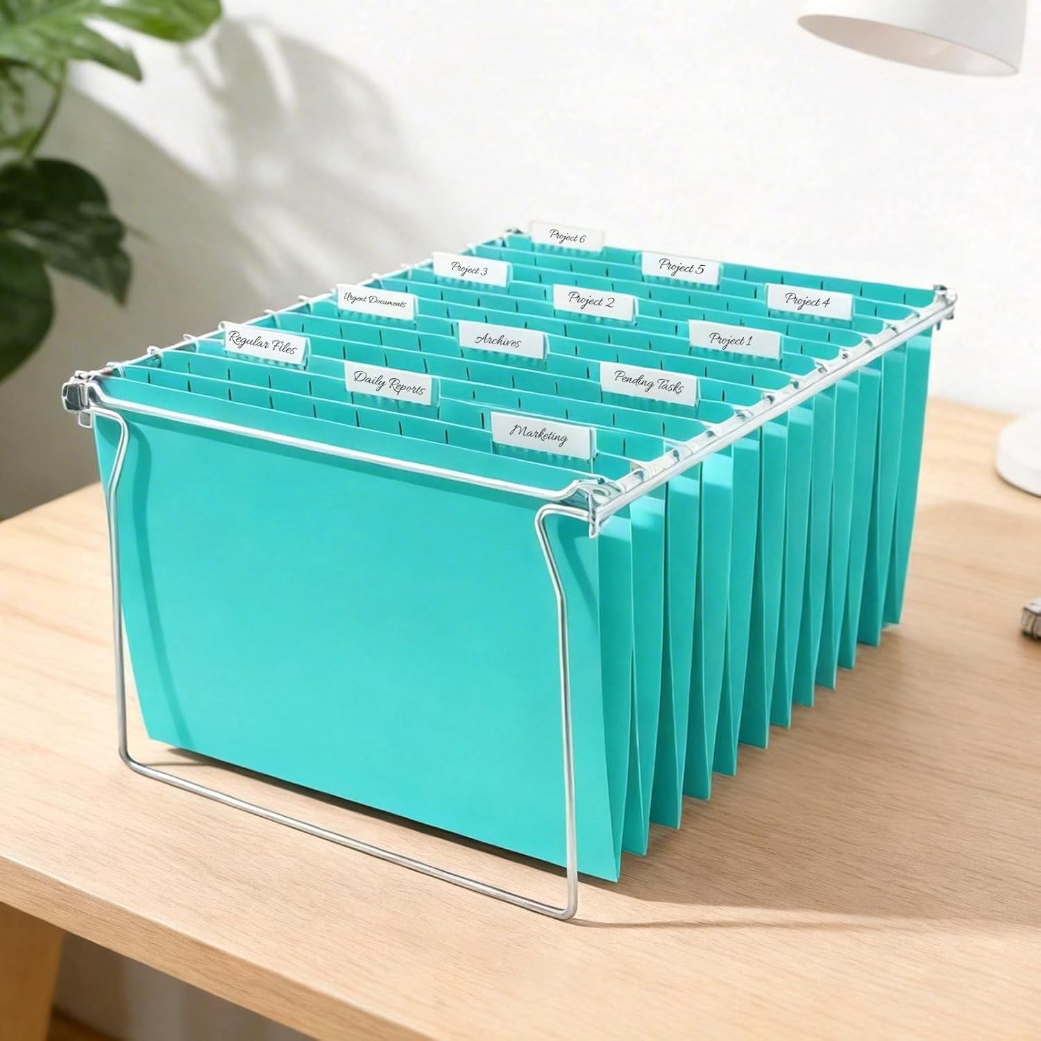 Hanging File Folders Teal, 25 Pack Letter Size File Folders with 1/5-cut Tabs, Stay Organized for Your Home and Office Bulk File and Documents
