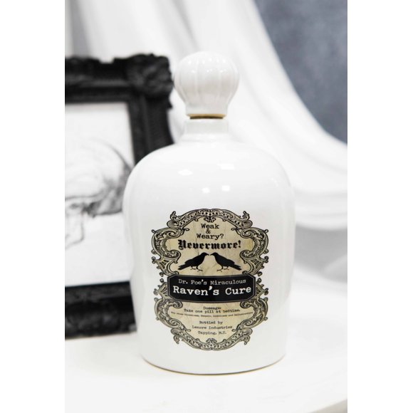 Bouteille de Potion Miracle en Céramique de Sorcellerie Médecin Fou Jamais Plus Corbeaux Guérir Dr Poe