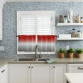 thumbnail image 5 of Red and Grey Kitchen Curtain Valance and Tiers Set Ombre Red Gray Rod Pocket Kitchen Tier Curtain Valance Set 3 Piece Gradient Gradual Modern Window Curtain Valance Tier Set for Bedroom 54x36 inch, 5 of 6