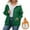 Green, variant on Fleece Lined Jacket for Women 2025 Winter Oversized Long Sleeve Plain Zip Up Hooded Coat with Pockets Outerwear
