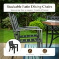 thumbnail image 5 of Sophia & William Metal Outdoor Patio Dining Chair Stackable Chairs Furniture Set of 2 in Black, 5 of 6