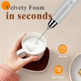 thumbnail image 3 of WANGQ Milk Frother Handheld Rechargeable, Frother Wand Drink Mixer Electric Whisk for Coffee, Detachable With 3 Stainless Whisks, Hand Mixer for Lattes, Cappuccino, 3 of 7