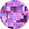 thumbnail image 1 of Ahgly Company Indoor Round Patchwork Purple Transitional Area Rugs, 6' Round, 1 of 4