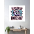 thumbnail image 2 of Cozy Cartoon Stethoscope - Ready For The Night Shift Poster Wall Art, Modern Wall Decor, 24x24 UNFRAMED, 2 of 3