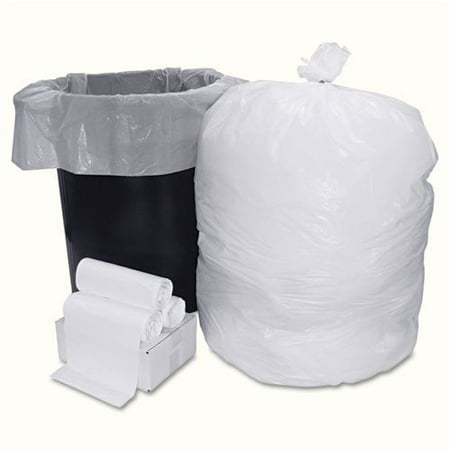 Whitehall Boardwalk Low-Density Can Liner Smart Packs, 33 Gal., 0.6 ml, White, 75/Carton