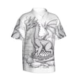 thumbnail image 2 of Daiia Dragon Nest Sketch Hawaiian Shirt for Men Gentle Cotton Regular Short Sleeve Casual-Medium, 2 of 9