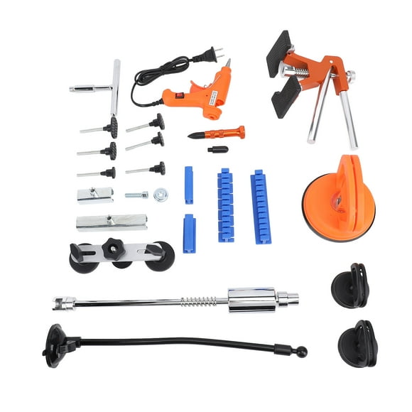 PDR Dent Puller Kit, Professional Adjustable Width Orange Lifter Paintless Dent Repair Kit for RV for Fridge for Motorcycle