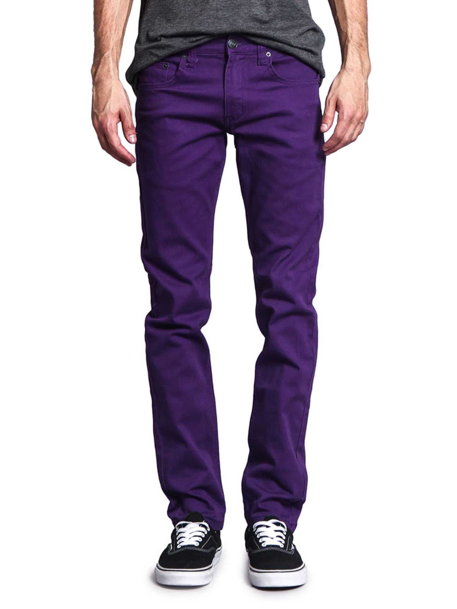 G-Style USA - Victorious Men's Skinny Fit Color Stretch Jeans - Purple ...